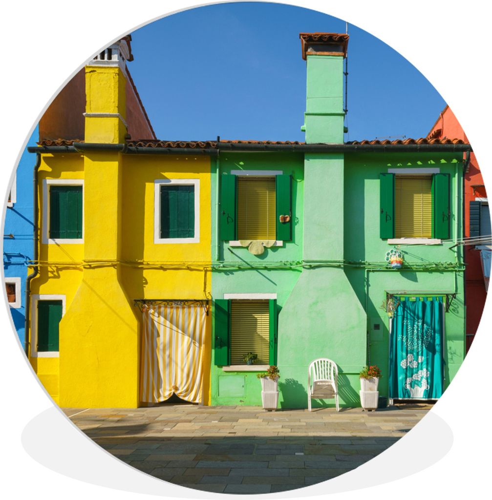 MuchoWow Rundes Wandbild - Runde Bilder Architektur - Venedig - Sommer Ø 60 cm Kreis Wanddekoration Kunststoff - Wandkreis - Wandschmuck - Wand ...