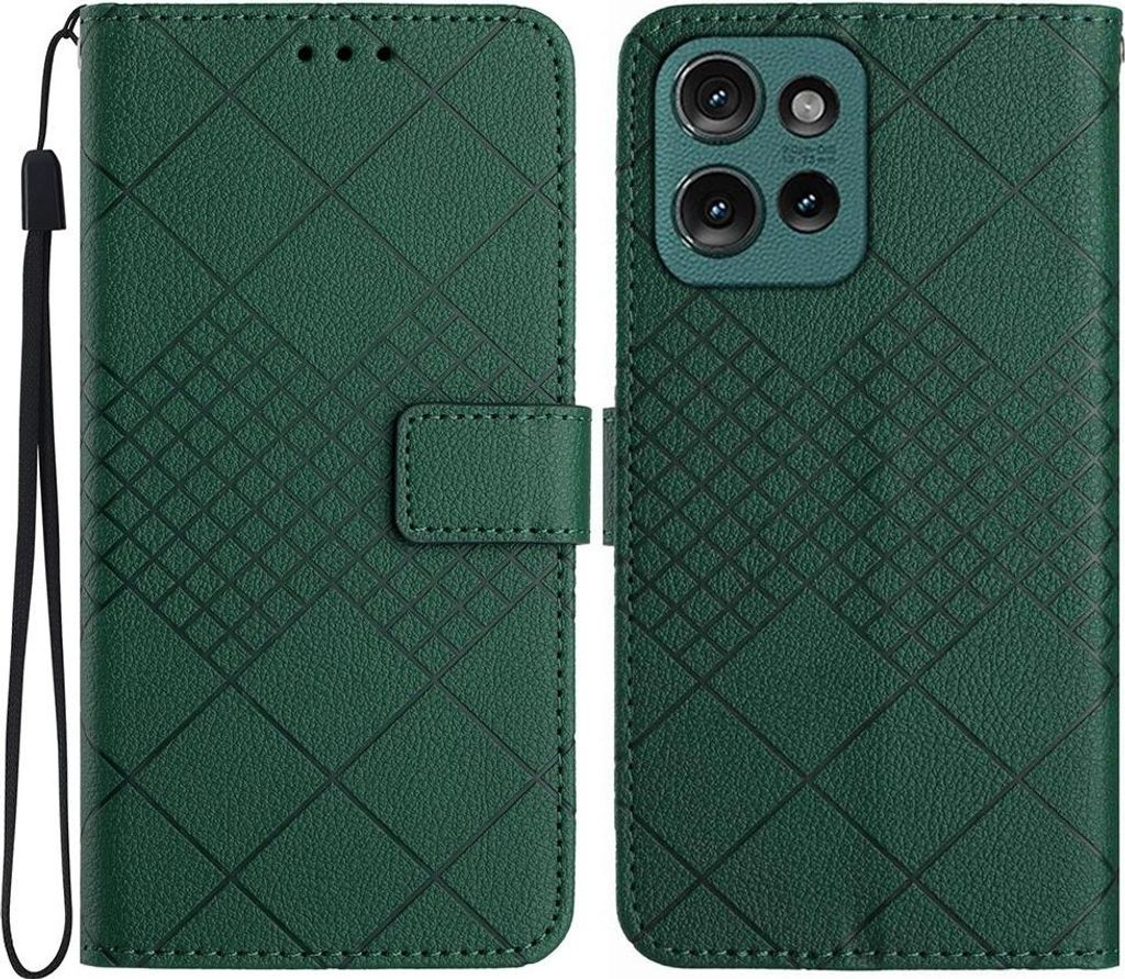 Motorola Edge 50 Neo Hülle - Coverup Rhombus Klapphülle - Grün