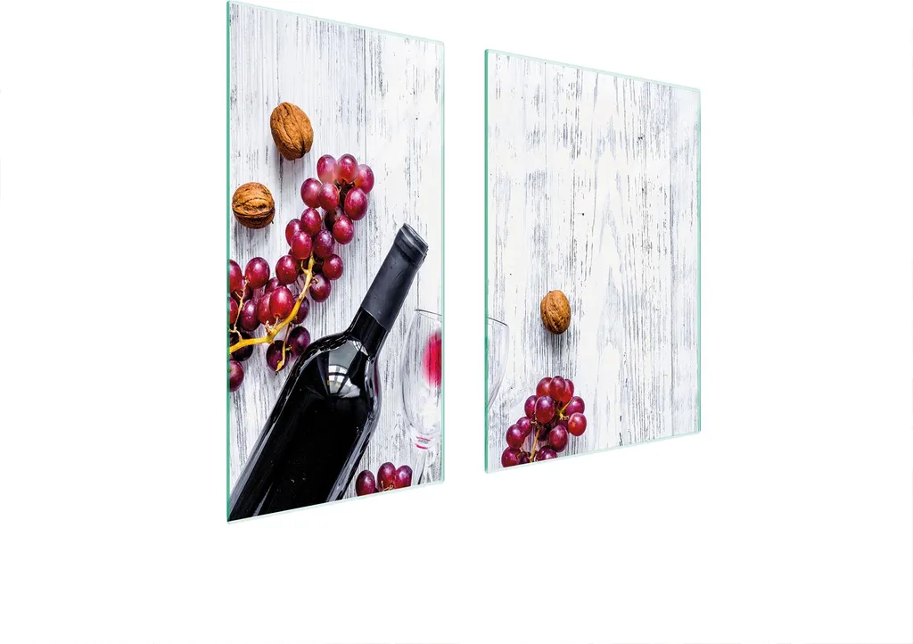 Piastre copri fornelli 2 pezzi 75x52 Copri piano cottura in ceramica tagliere in vetro legno vino