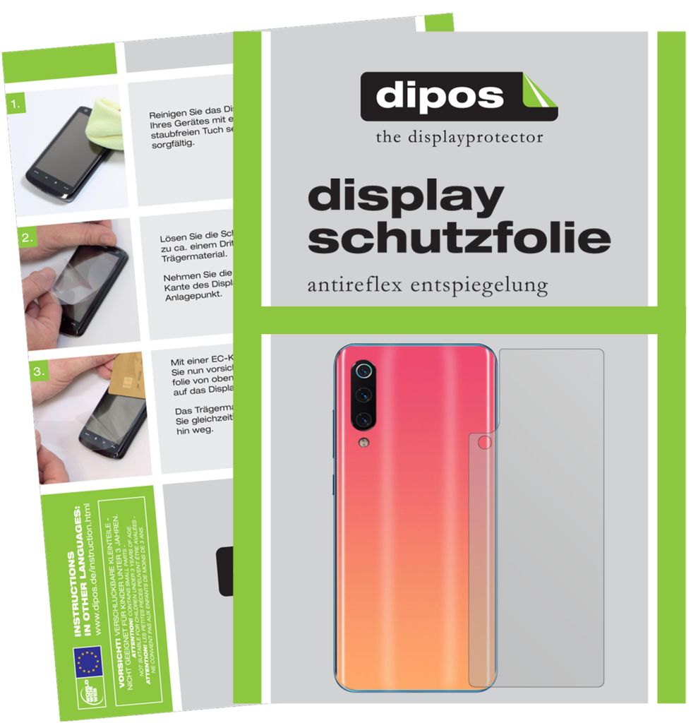 2x Schutzfolie für Xiaomi Mi 9 SE Rückseite matt Displayschutzfolie Display