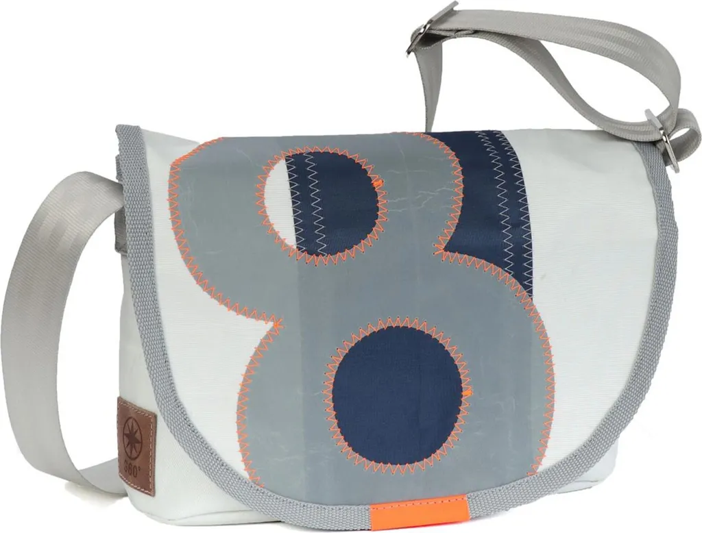 Sac à bandoulière Perle en toile recyclée blanc et bleu - Modèle 2024