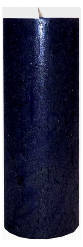 Stumpenkerze Rustic metallic dunkelblau 70/200 Produktbild 