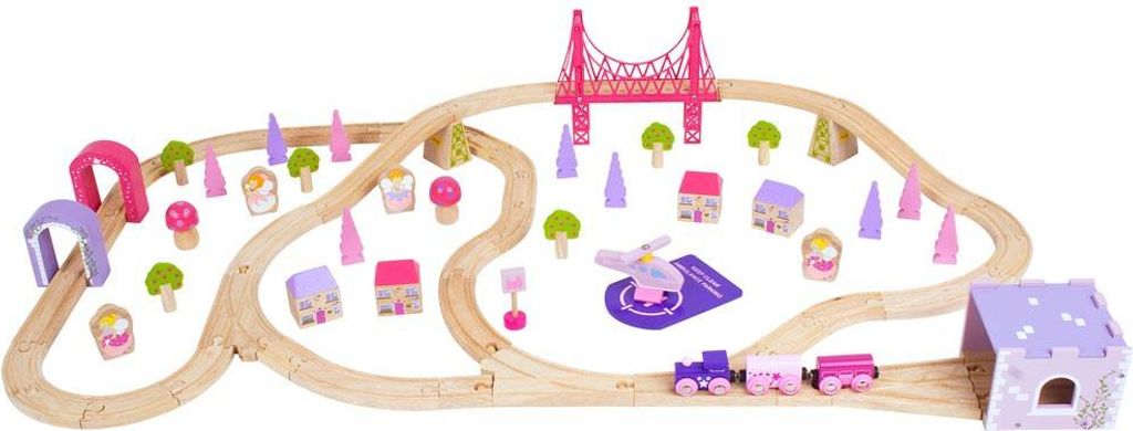 Bigjigs Rail Big Wooden Princess Train Track Image du produit 