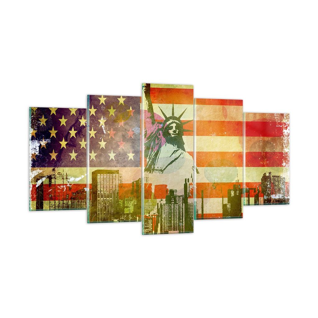 Bilder auf glas - Symbol USA Freiheit - 160x85cm - Glasbilder - Wandbilder - Kunstdruck - zum Aufhängen bereit - Wanddekoration aus Glas - Glas Bi...