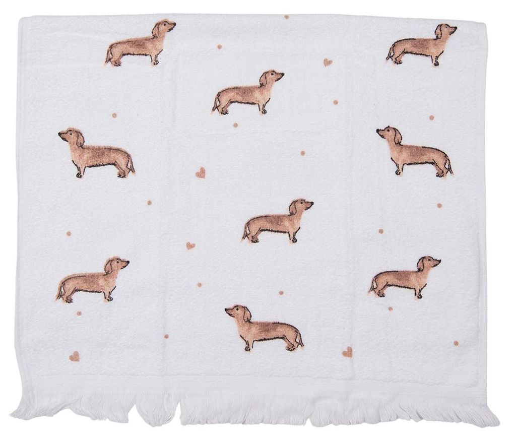 Clayre & Eef Gästehandtuch 40x66 cm Beige Braun Baumwolle Produktbild 