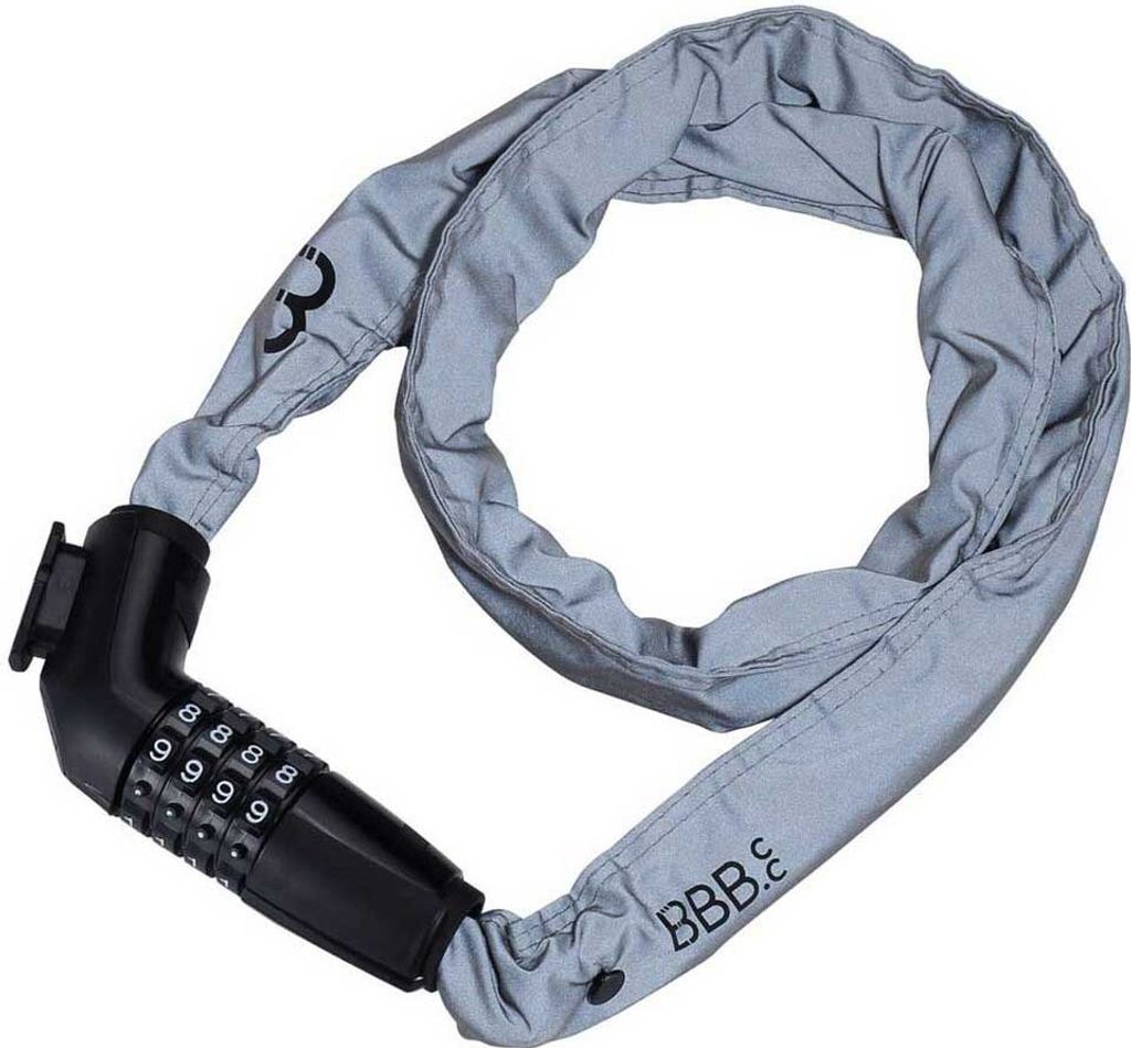 BBB CodeLink Reflective Chain Cable 5 x 1000mm Black/Silver Kette-Schloss