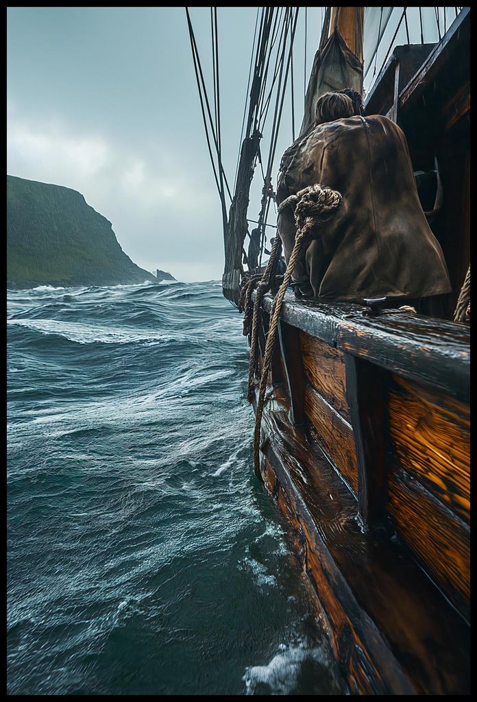 Plakat 68x101cm Schiff auf den Wellen