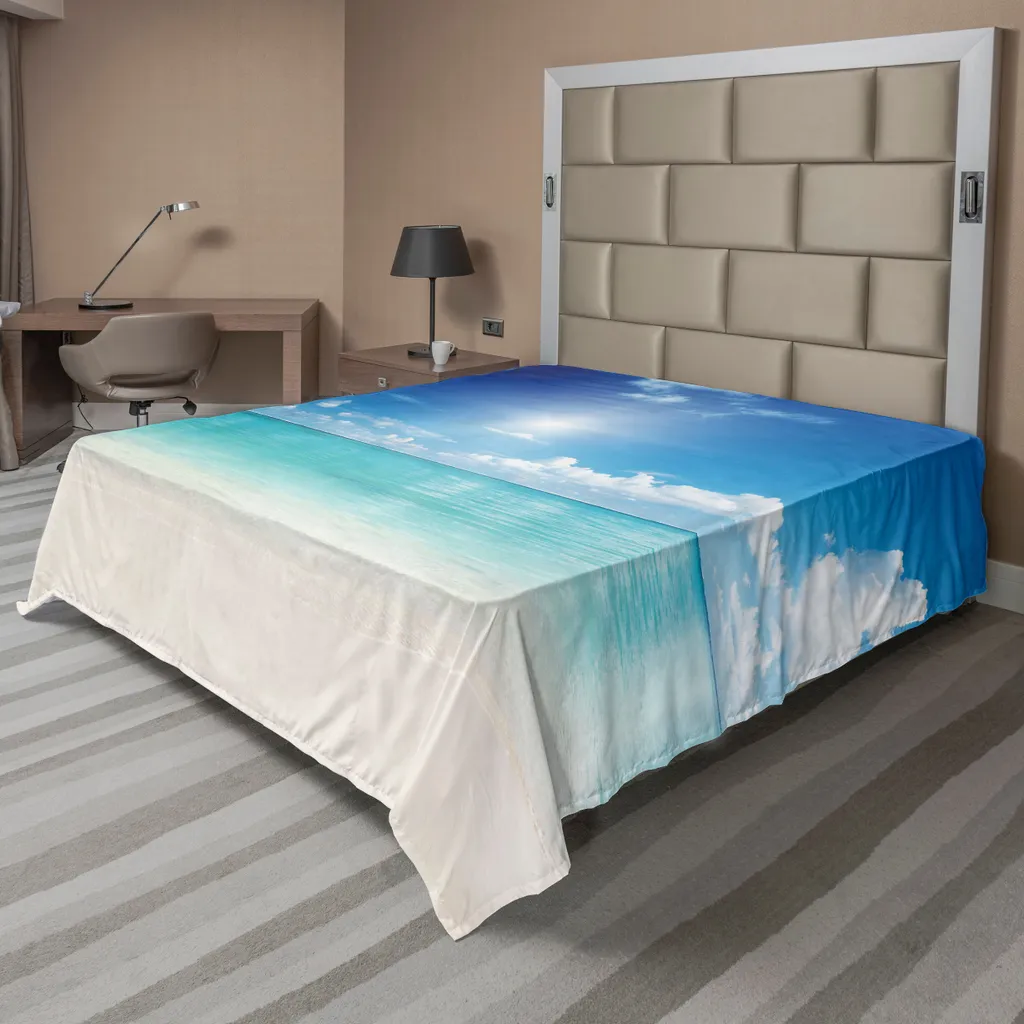 Drap plat ABAKUHAUS Océan et Plage Tropicale 275x260 cm en Crème