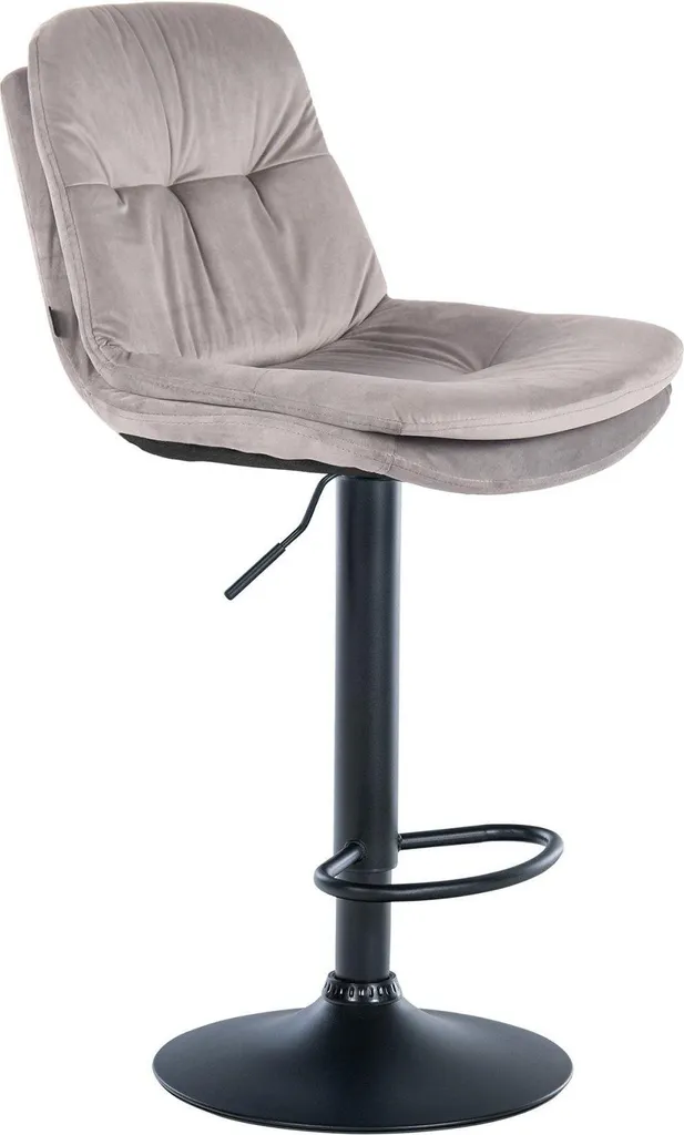 Sgabello Velluto Grigio Selezionato | Comfort Elevato Regolabile Metallo