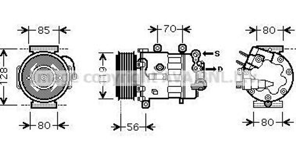 AVA PEAK322 Klimakompressor OE 6453PP kompatibel mit C5, C6, 407, 508, 607