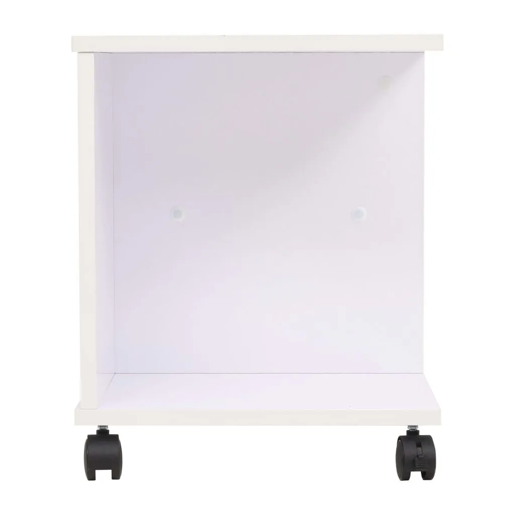Petite table basse mobile blanche 50 cm - Desserte à roulettes pratique