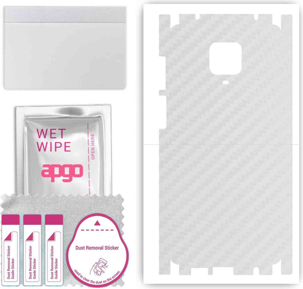 apgo Rückseite + Seiten Schutzfolie, Skin, kompatibel mit Xiaomi Redmi Note 9 Pro, Hinten Displayschutzfolie aus Vinylfolie, kratzfest, einfache M...