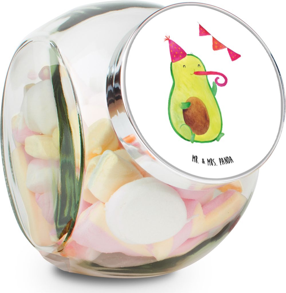 Mr. & Mrs. Panda Kaffeedose Avocado Geburtstag L 870ml - Weiß - Geschenk, Überraschung, Party, Frucht, Lebensmittelbehälter, gewürzglas, Teedos...