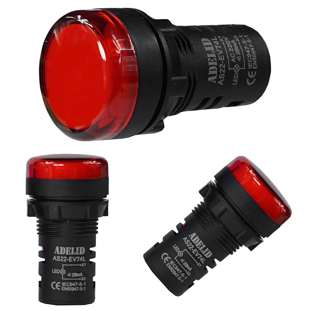 LED Signalleuchte Kontrollleuchte Leuchtmelder 12V Ø 22mm Rot