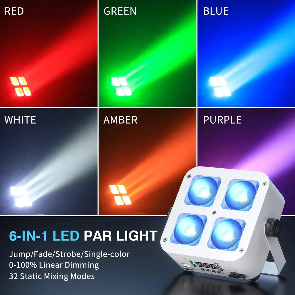 Projecteur LED Sans Fil pour Éviter les Câbles : Par DMX Rechargeable Bleu