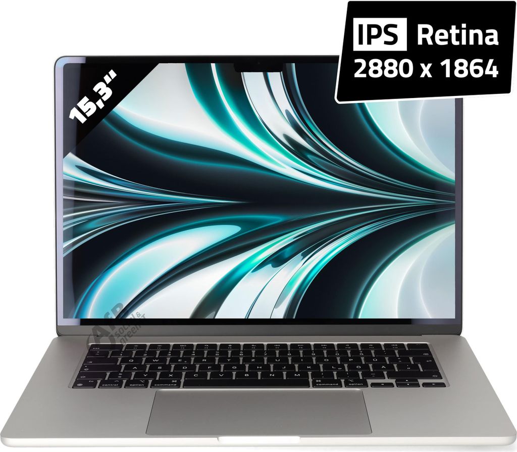 APPLE MQKT3D/A MacBook Air 38,91cm 15,3Zoll M2 Chip 8-Core Produktbild 