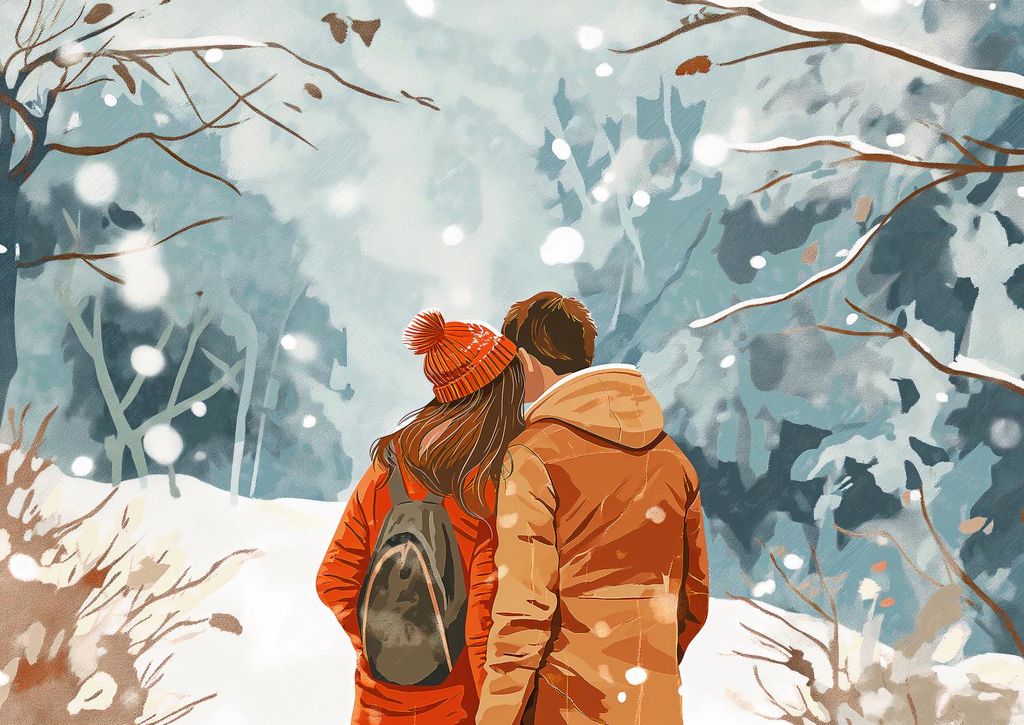 Plakat 42x29,7cm Gemeinsam im Schnee