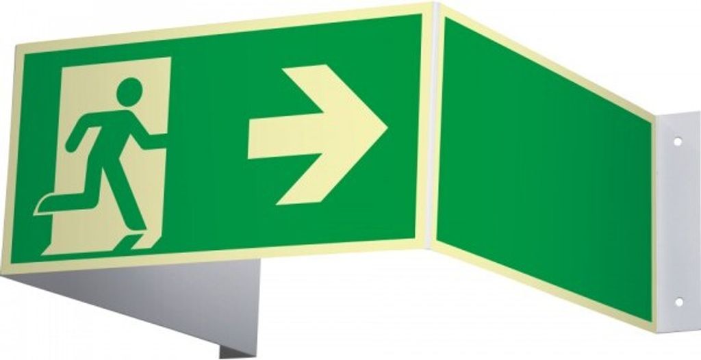 Schild | PERMALIGHT power langnachleuchtend Notausgang rechts in 3D-Optik, IS...