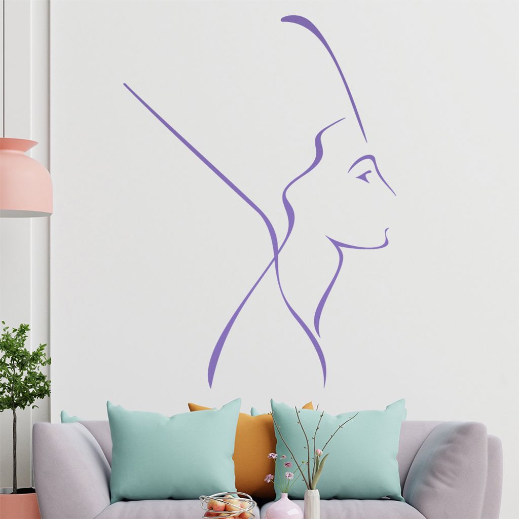Nofretete - Linien Wandtattoo in 6 Größen - Wandaufkleber Wall Sticker - Dekoration, Küche, Wohnzimmer, Schlafzimmer, Badezimmer