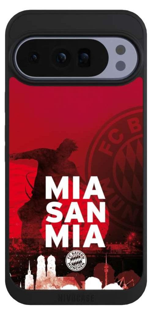 NIVOCASE Handyhülle für Google Pixel 10 Pro XL Hülle NIVOpure Case Schwarz FC Bayern München FCB Mia San Mia