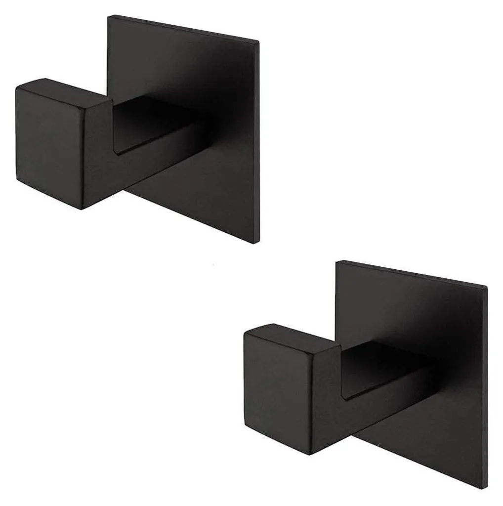 Accessoire salle de bain noir adhésif pour serviettes et vêtements
