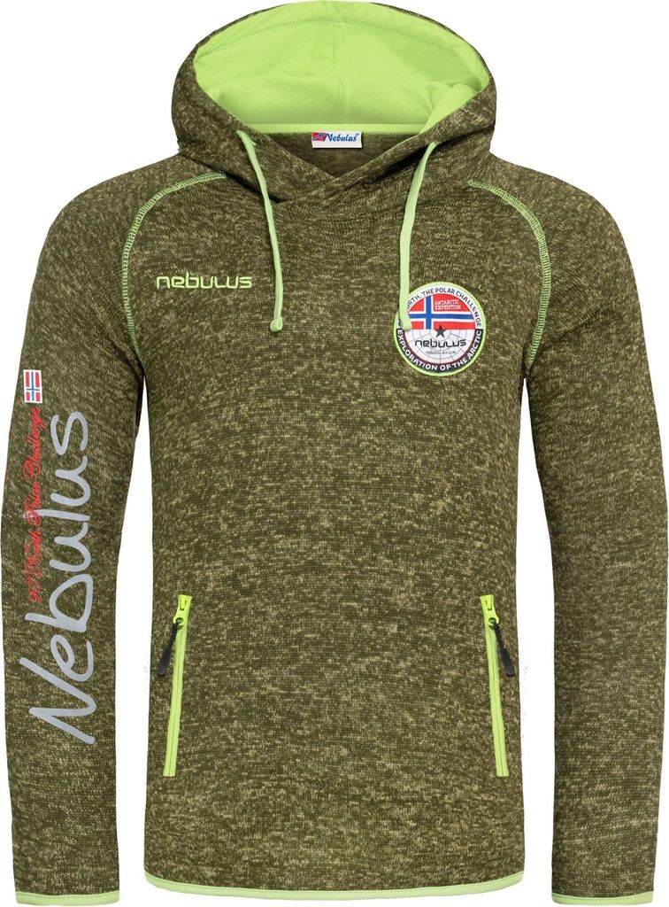 Nebulus Fleecehoody MILL Herren, warmer Hoody , Kapuzenpullover , P5048 - Herren, grün, 3XL