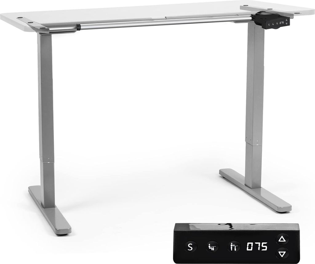 Duronic TM12 GY Elektrisch Höhenverstellbares Tischgestell | Höhenverstellbar 71 116 cm | Ergonomischer Schreibtisch | 4 Speichertasten | 2 Fach...