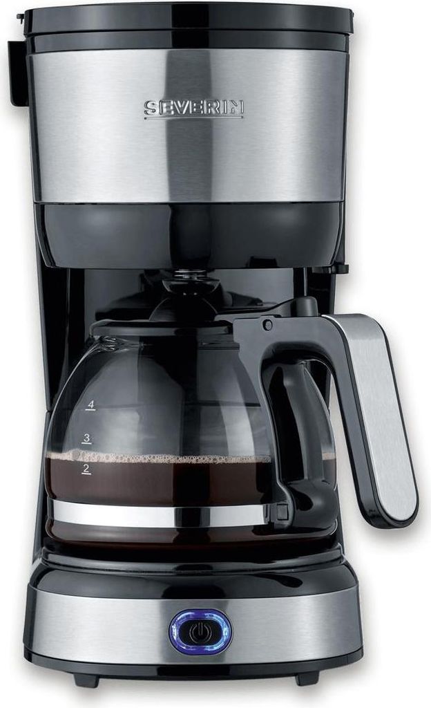 Severin Kompakt Filterkaffeemaschine KA 4808 gebürstetschwarzsilber Kaffeemaschine Mit Glaskanne Kaffeemaschine Filterkaffee Kaffeezubereiter Filt...