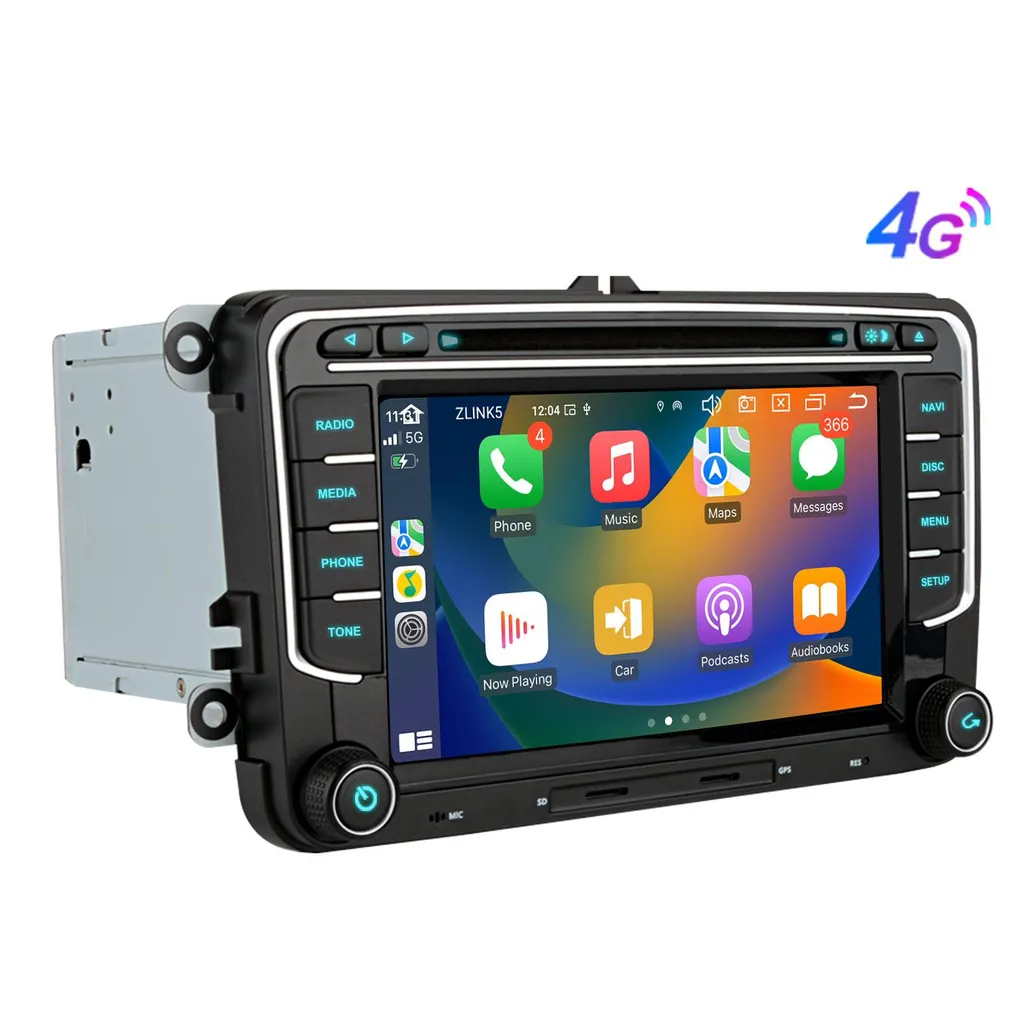 Station Multimédia 7 Pouces Android Auto et GPS 4G pour VW Tiguan Golf