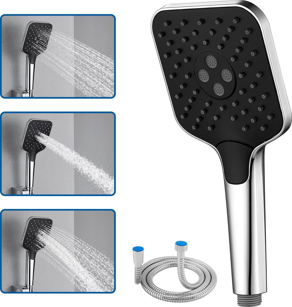 Auralum Handbrause mit 150 cm Edelstahlschlauch, Duschkopf Produktbild 