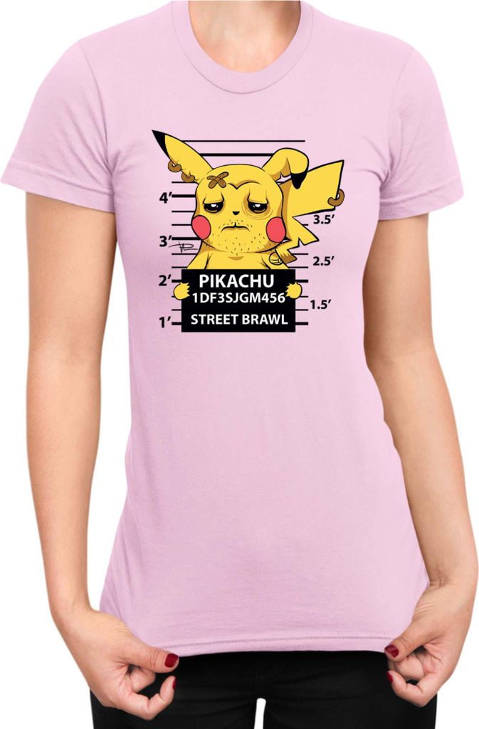 Damen T-Shirt Japan Manga Anime Comics Pokemon 043, Lady L / Hellrosa