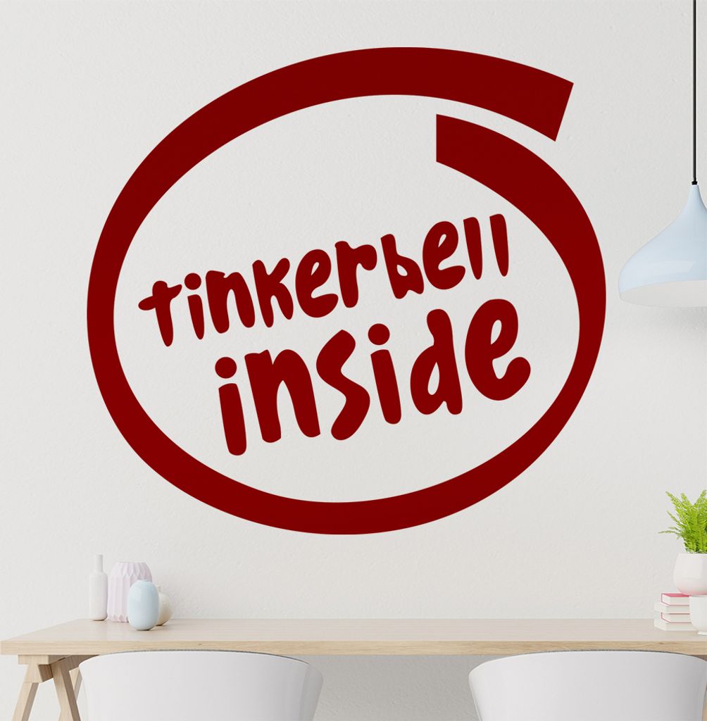 tinkerbell inside Wandtattoo in 6 Größen - Wandaufkleber Wall Sticker - Dekoration, Küche, Wohnzimmer, Schlafzimmer, Badezimmer