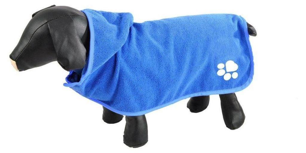 Bade-Poncho für Hunde, Mikrofaser, 35 cm, blau Produktbild 