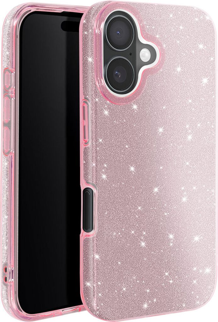 Avizar, Glitzernde Handyhülle für iPhone 16 Plus – Ultradünn und stoßfest, Rosa