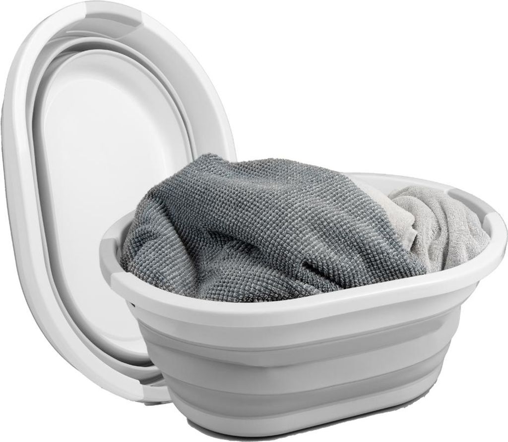 Linden Berg 1033 Wasmand, opvouwbaar, 36 liter, grijs/wit Productafbeelding 