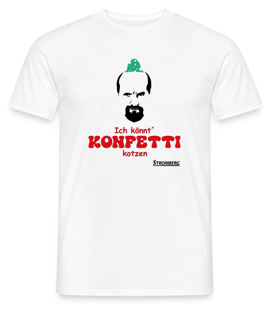 Spreadshirt Stromberg - Ich Könnt Konfetti Kotzen Kostüm Karneval Männer T-Shirt, 4XL, Weiß