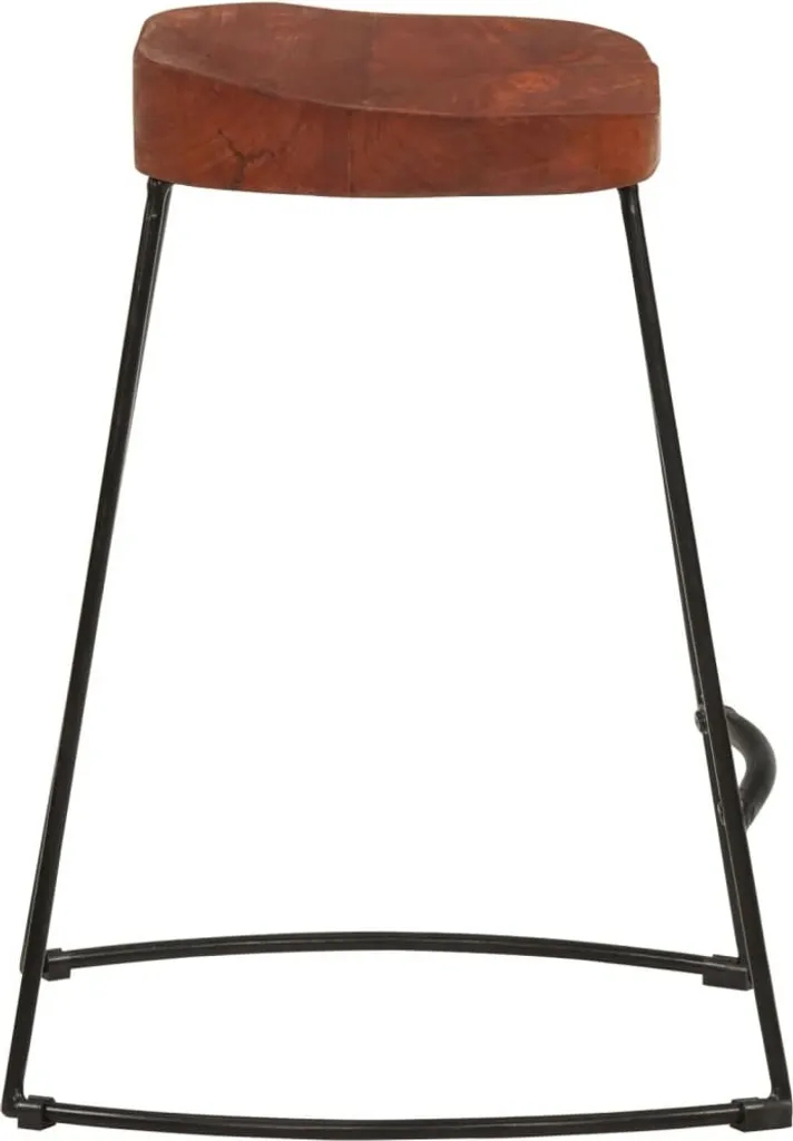 Tabouret de bar bas pour îlot de cuisine lot de 2 Gavin bois mangue