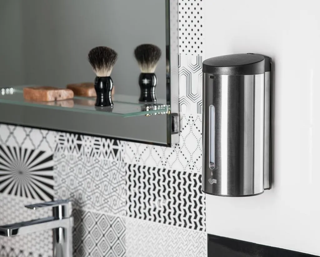 Distributeur de savon cuisine et salle de bain inox mat sans contact