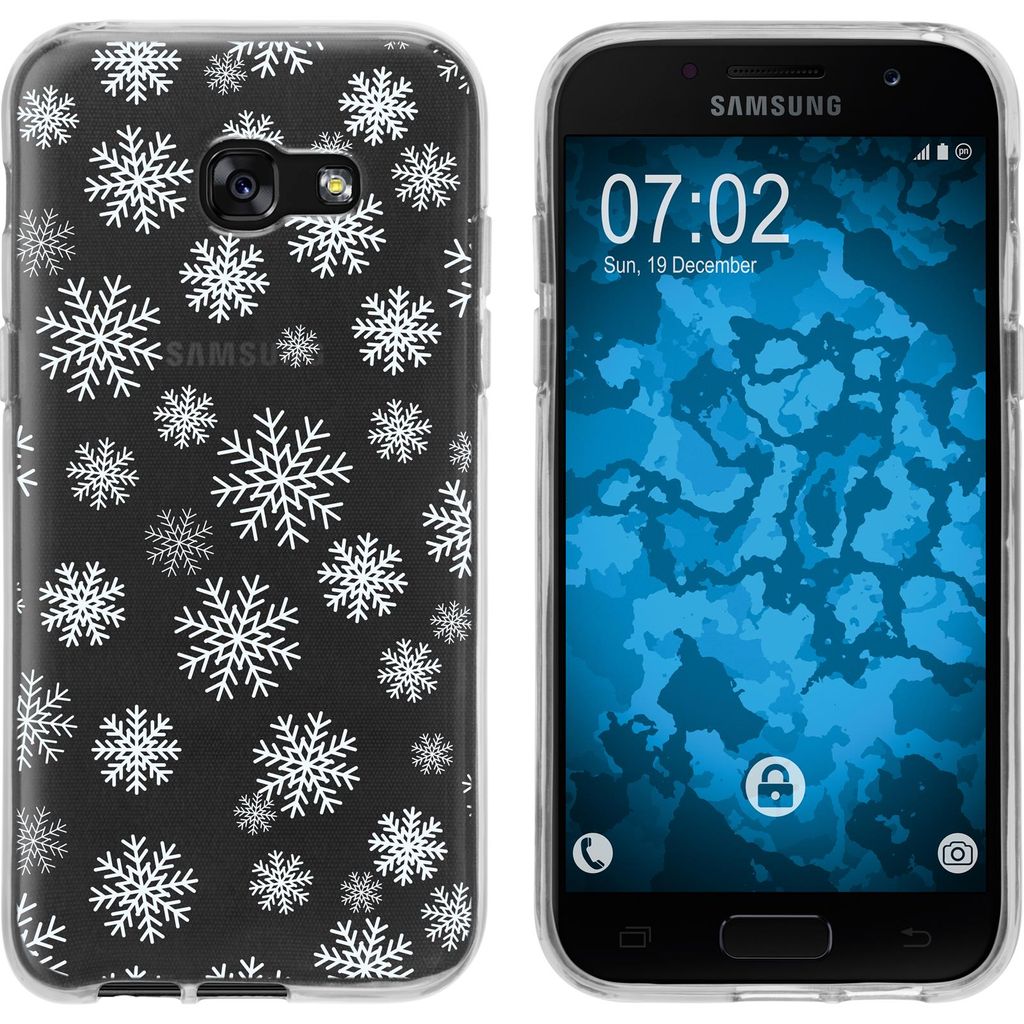 PhoneNatic Case kompatibel mit Samsung Galaxy A7 (2017) Silikon-Hülle X Mas Weihnachten Schneeflocken M2