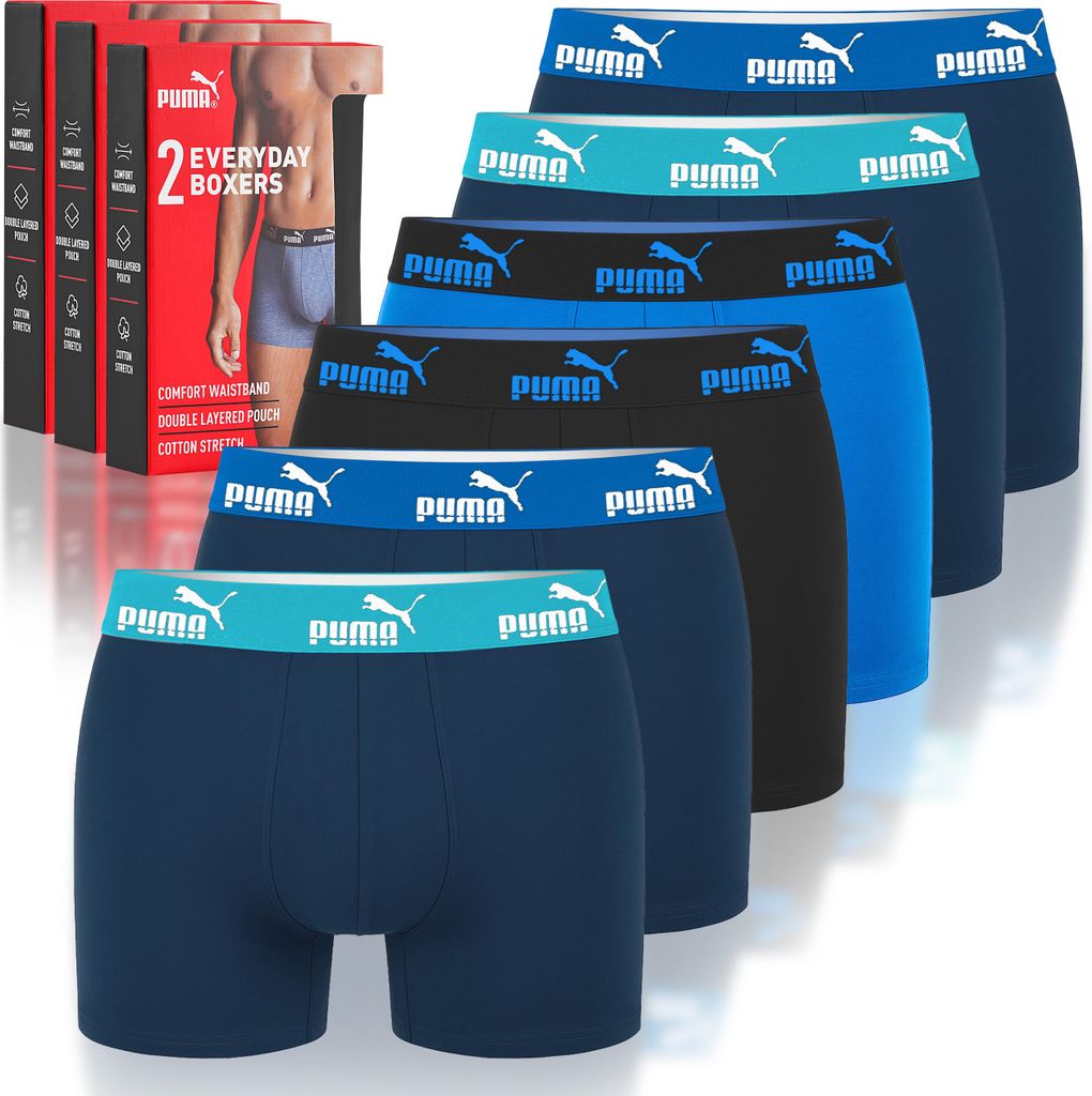 Puma Pánské Boxerské Šortky 6-Balení Bavlna Barva Blue Obrázek produktu 