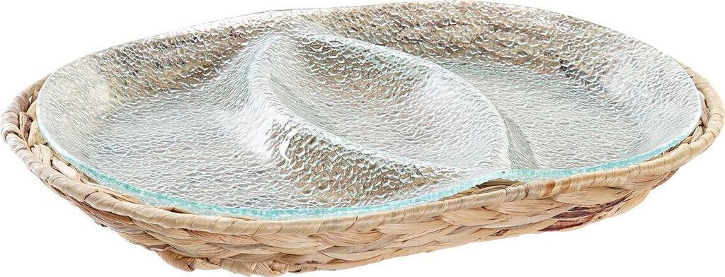 DKD Home Decor Tray de Appetizers de the Brand, Transparent Colour, de Glass and Fibre (38 x 25 x 4 centimetres).