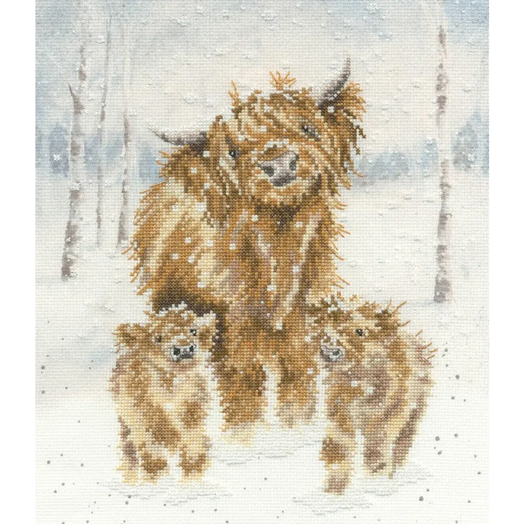 Broderie point de croix compté Highland Christmas kit complet 26x30 cm