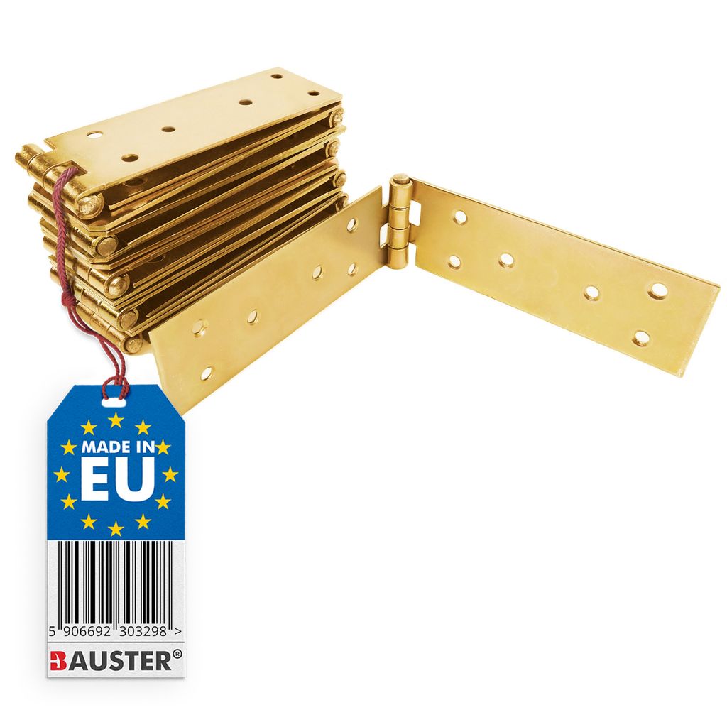 BAUSTER Verzinkte Scharniere 25x200 mm Umwickeltes Schwerlasttürscharnier Kastenscharnier Geflechtscharnier KIT 10 Stuck