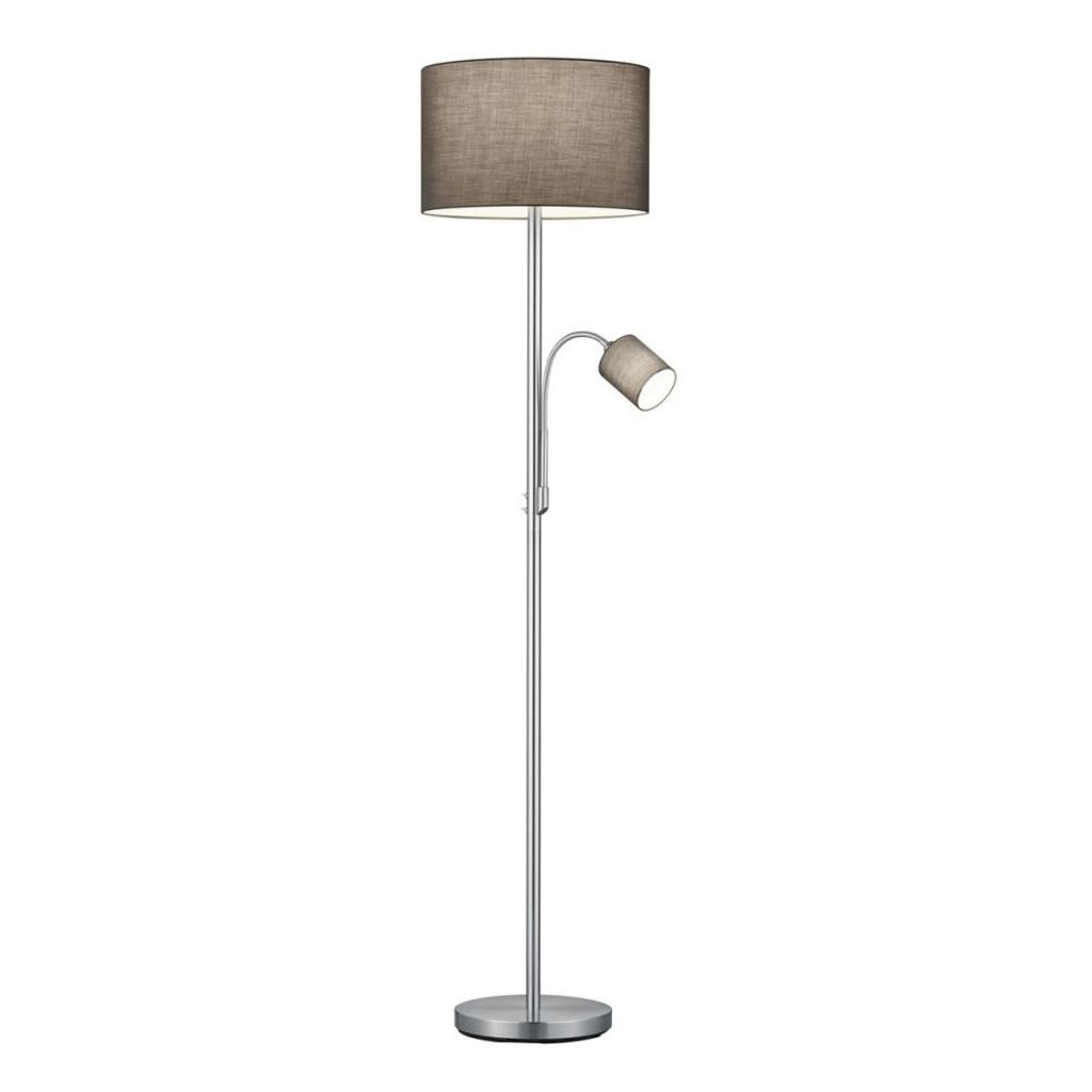 A floor lamp with a reading light.
