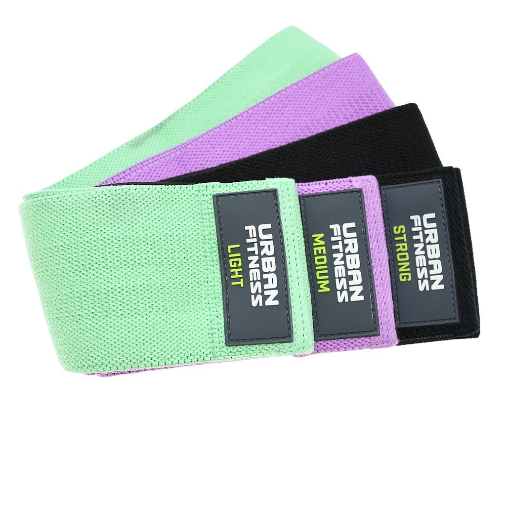 Urban Fitness Widerstandsbänder Stoff Loop Set 3 Stärken 15 Zoll