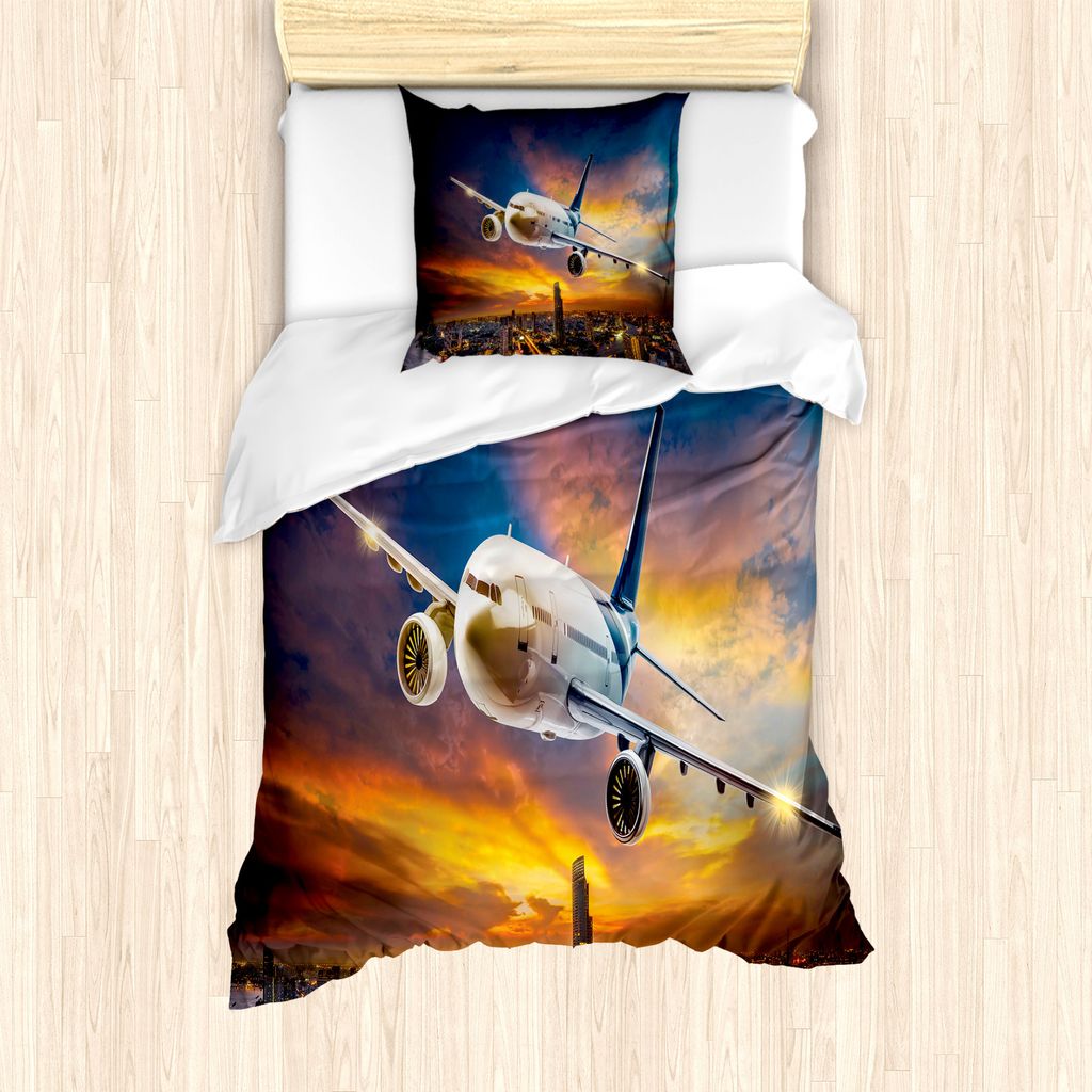 ABAKUHAUS Reise Mantele, Nachtszene mit dem Flugzeug, Produktbild 