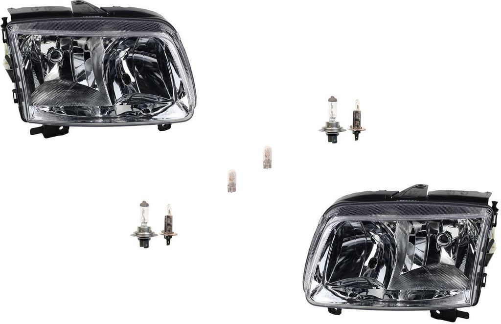 Johns, Scheinwerfer Halogen Front passend für VW Polo 6N ab 99-01 Leuchtmittel Satz L R 6N1941017AA 6N1941017AB 6N1941018AB 6N1941018AA