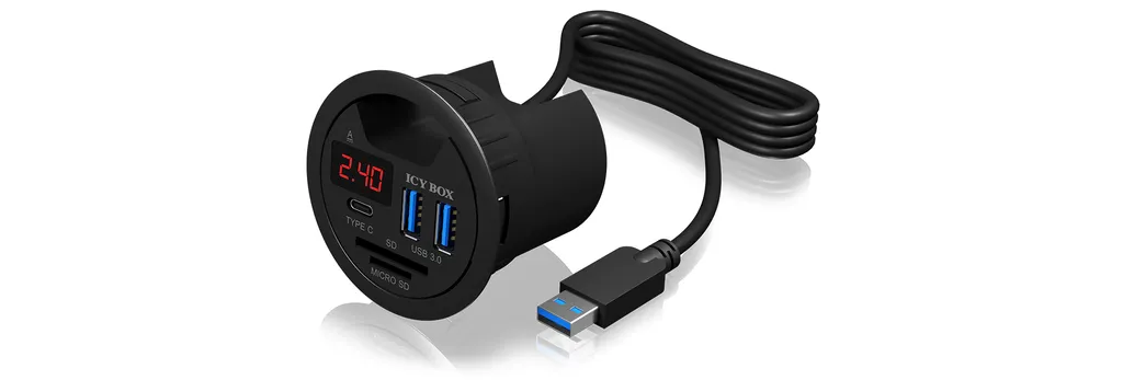Hub USB 3.0 Icy Box IB-Hub1404 Multiprise USB 4 Ports Argent pour PC