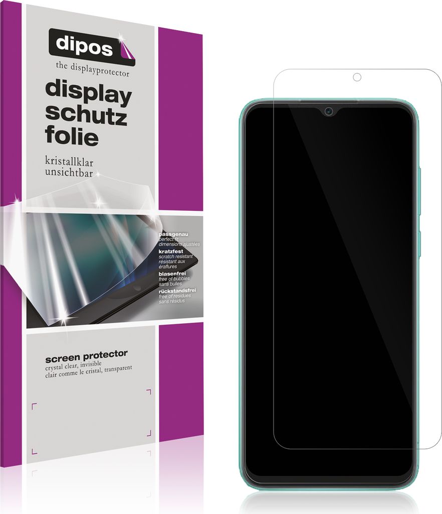 2x Schutzfolie für Blackview A55 Pro klar Displayschutzfolie Folie Display Schutz dipos