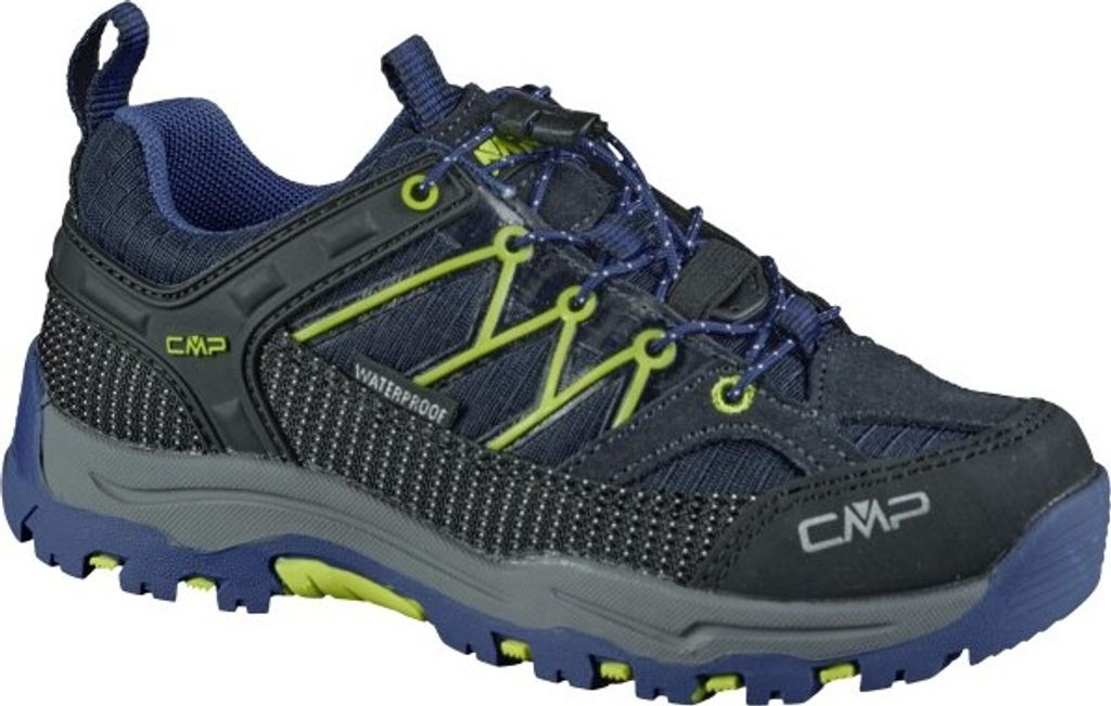 CMP Kids Rigel Low WP hochwertige Jungen Veloursleder Trekkingschuhe in blau, CLIMA PROTECT, griffige Gummi Laufsohle